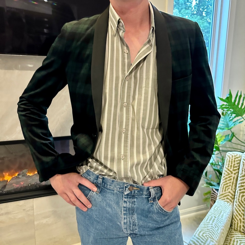 French Connection Dark Plaid Blazer
